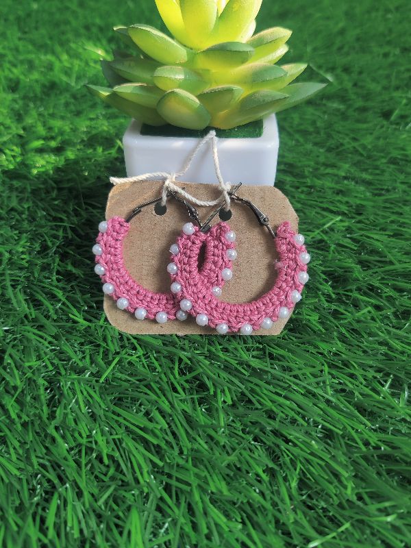 Onion Pink Pearl Hoops