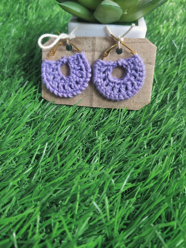 Lilac Oval Shape Hoops — photo 2