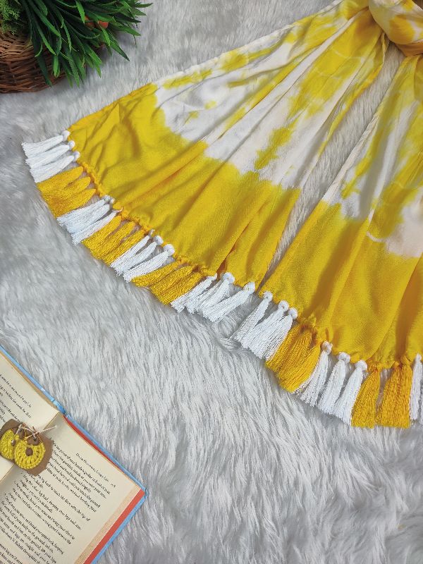 Yellow Tie And Dye Loop Scarf — photo 5