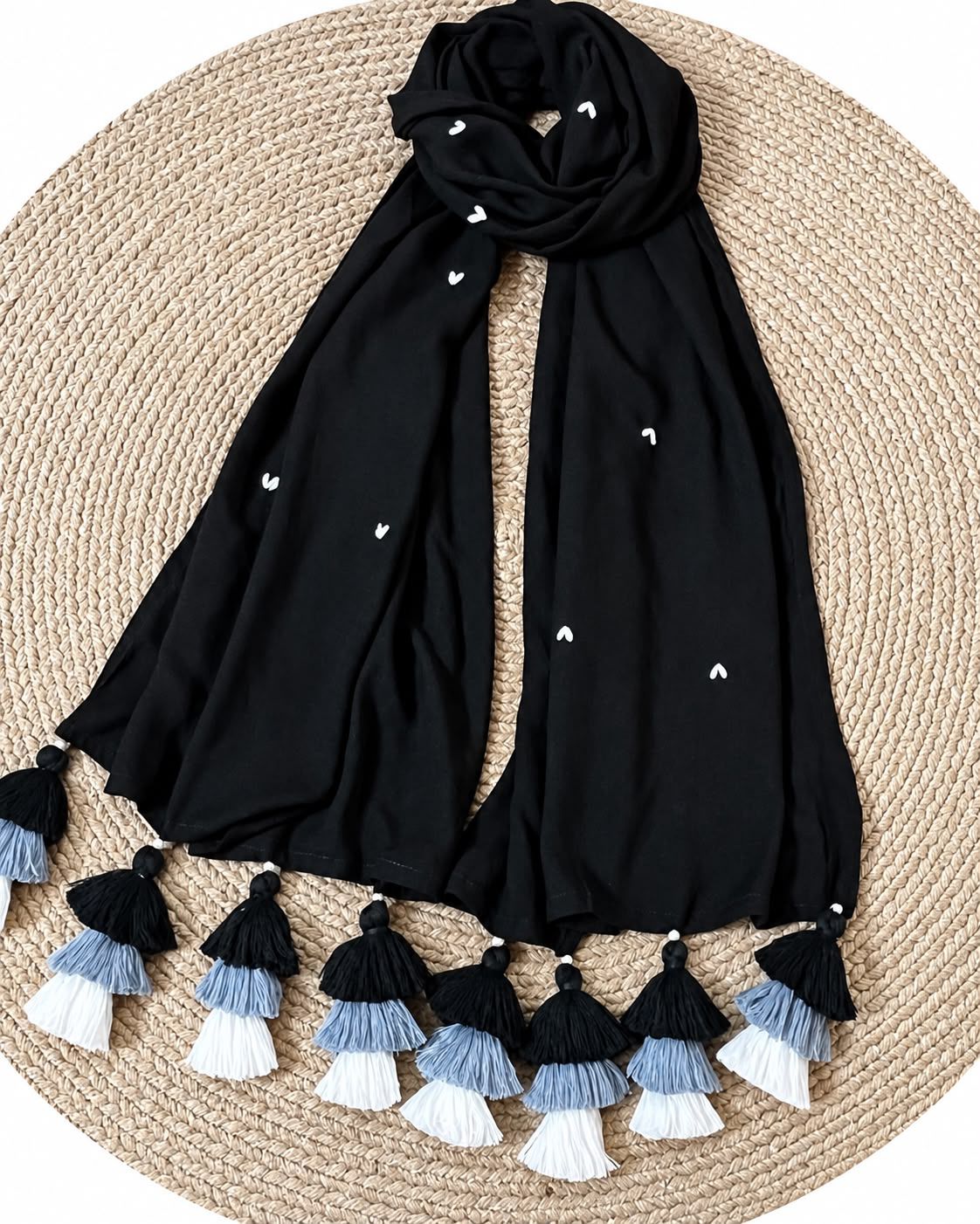Black with white heart embroidery — photo 2