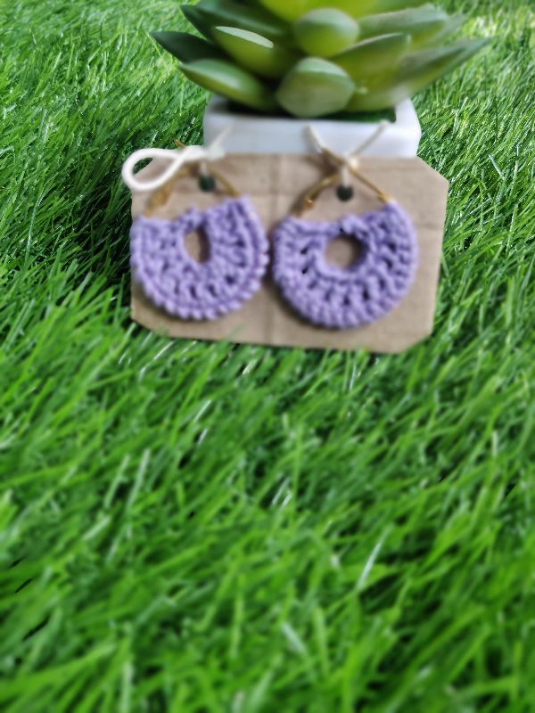 Lilac Oval Shape Hoops — photo 3