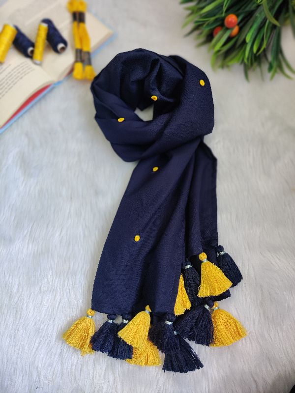Blue Knot Embroidered Scarf — photo 4