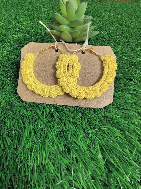 Lemon Yellow Hoop Earrings — photo 3
