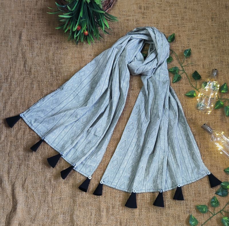 Printed With Fabric Tassels