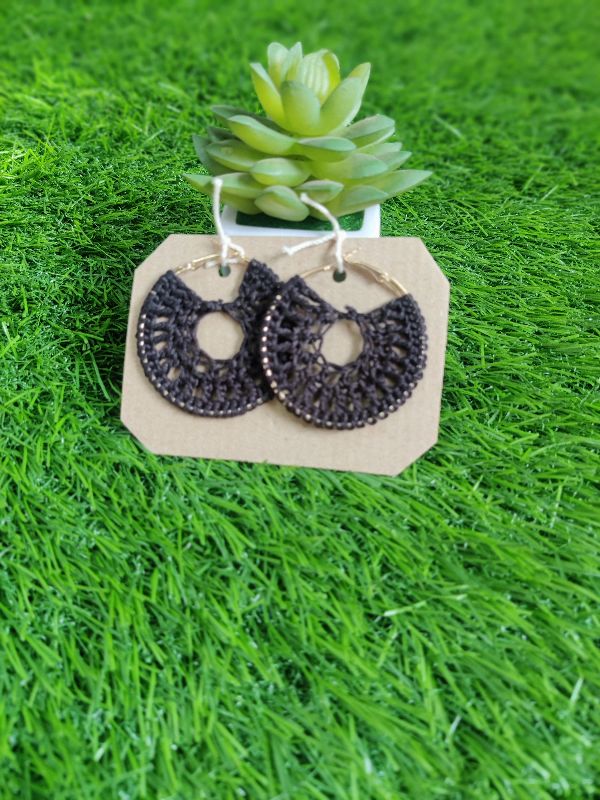Black Hoop Earrings — photo 3