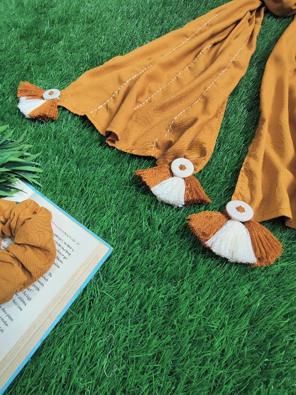 Mustard Kantha With Button Tassels — photo 4