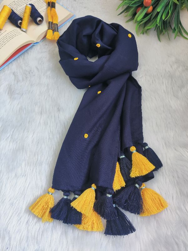 Blue Knot Embroidered Scarf — photo 3