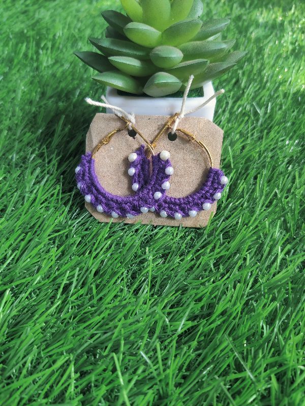 Purple Pearl Hoops — photo 3
