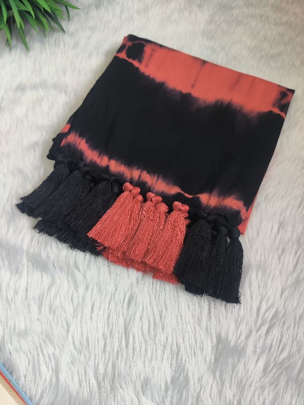 Peach And Black Loop Scarf — photo 7