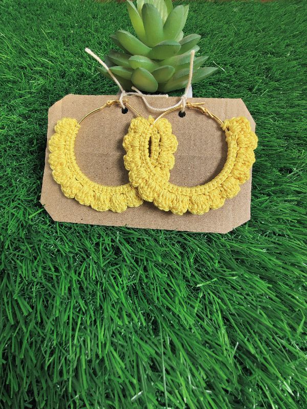 Lemon Yellow Hoop Earrings