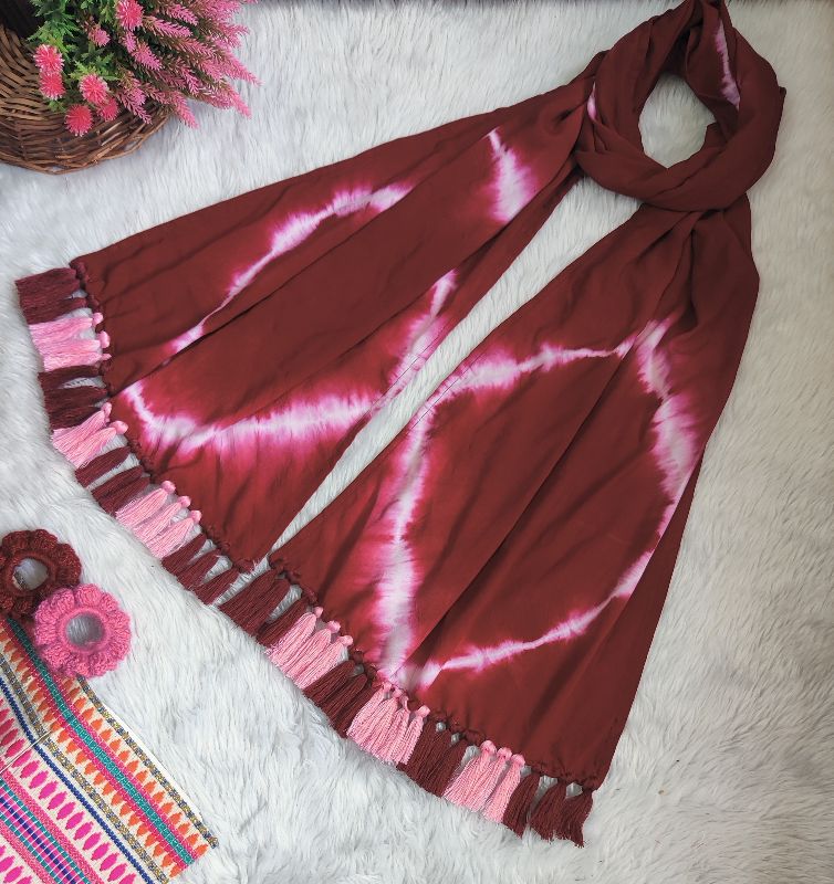 Marron And Pink Loop Scarf — photo 2