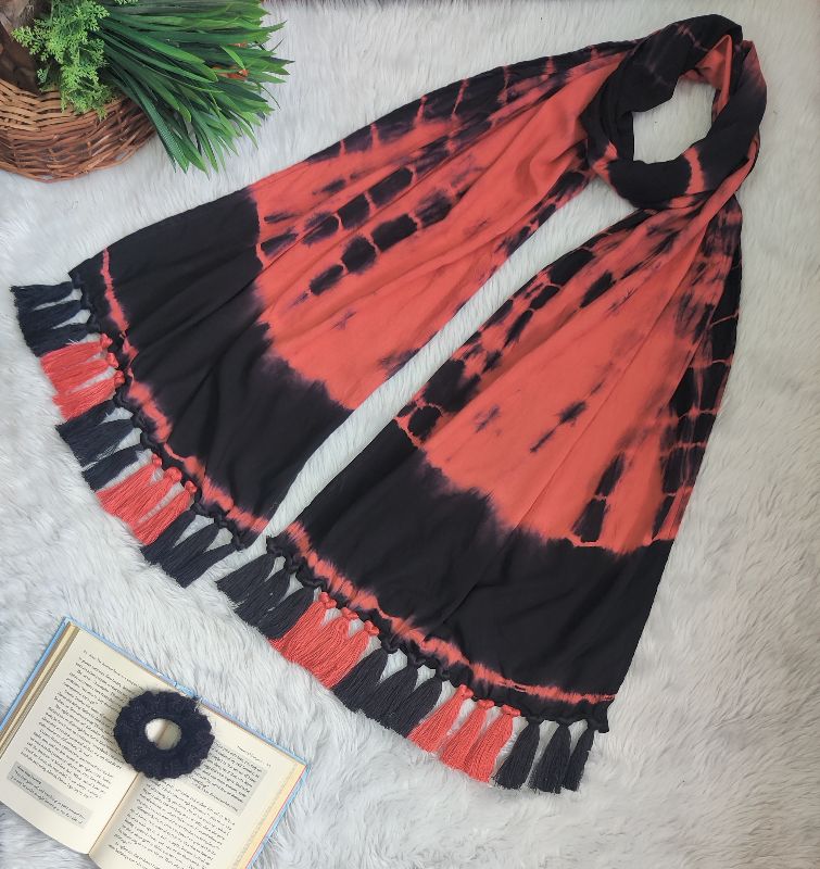 Peach And Black Loop Scarf — photo 4