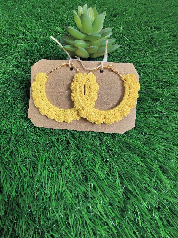 Lemon Yellow Hoop Earrings — photo 2