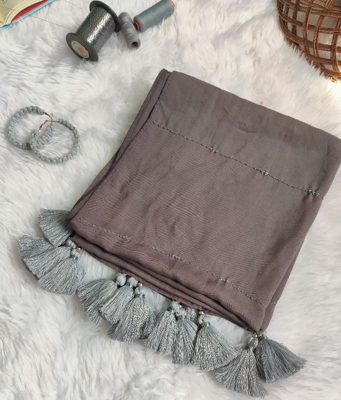 Grey Sequin Scarf — photo 2