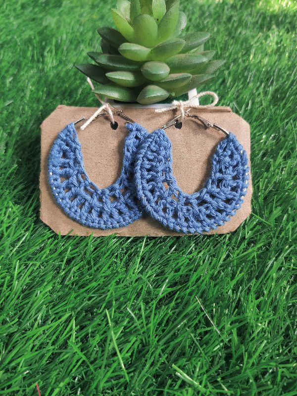 Steel Blue Semi Circle Hoops — photo 2