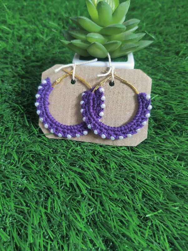 Purple Pearl Hoops — photo 3