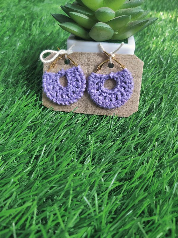 Lilac Oval Shape Hoops