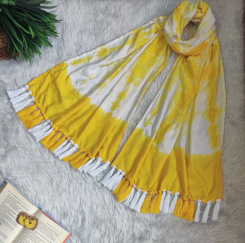 Yellow Tie And Dye Loop Scarf — photo 3