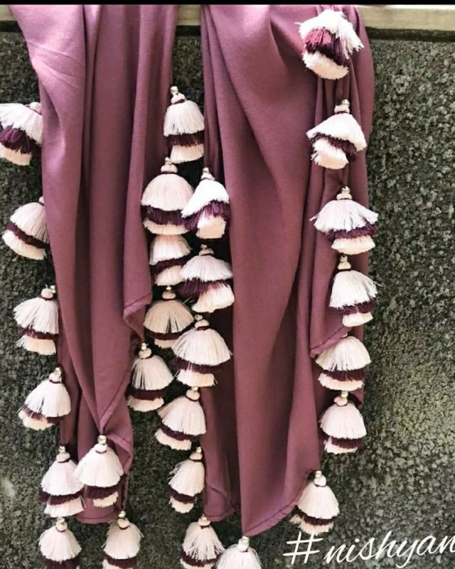 Burgundy Layered Tassel Scarf