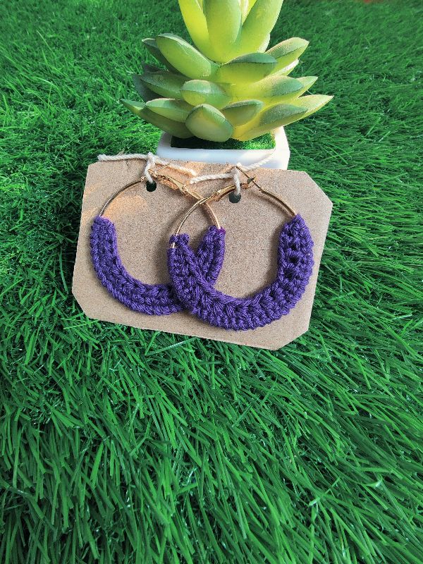 Purple Semi Circle Hoops