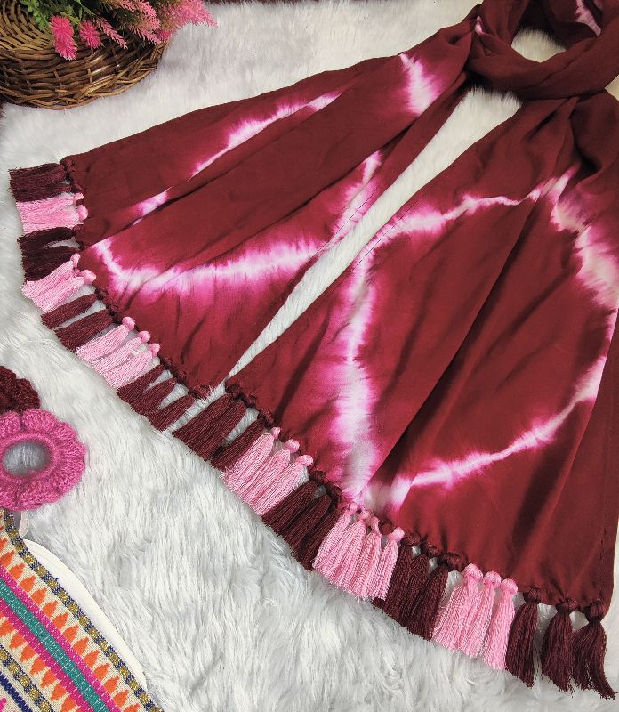 Marron And Pink Loop Scarf — photo 5