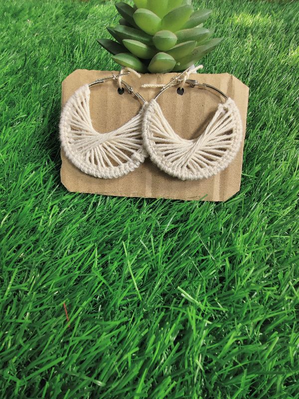 Off White Criss Cross Hoops — photo 3