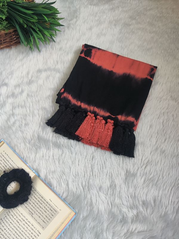 Peach And Black Loop Scarf — photo 2