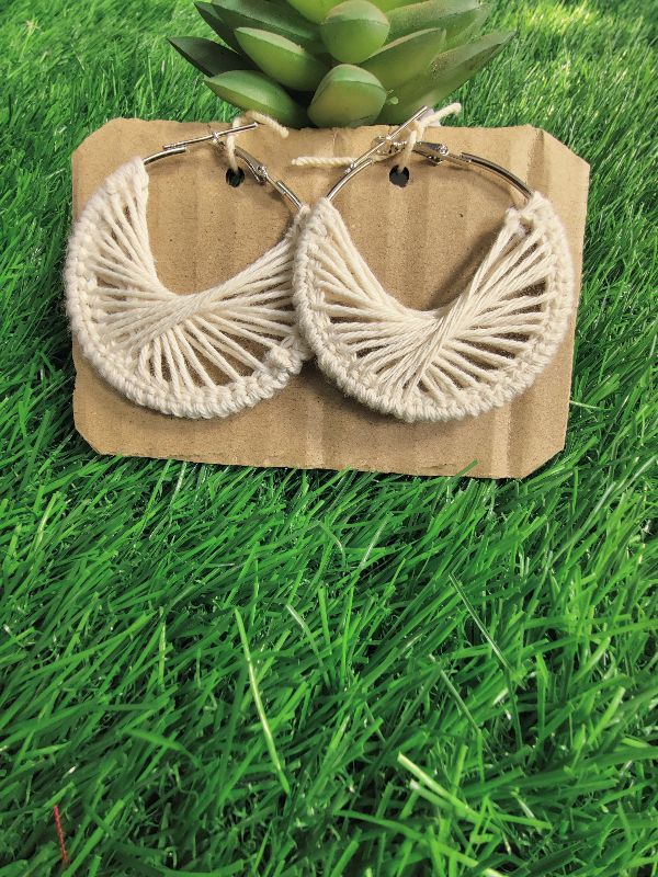 Off White Criss Cross Hoops — photo 2