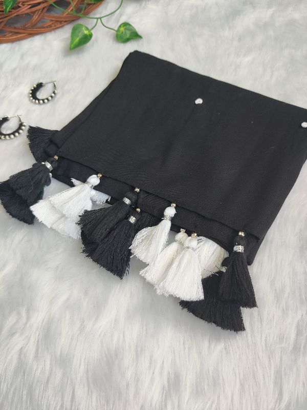 Black Knot Embroidered Scarf — photo 3