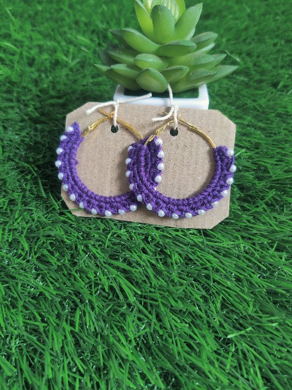 Purple Pearl Hoops — photo 2
