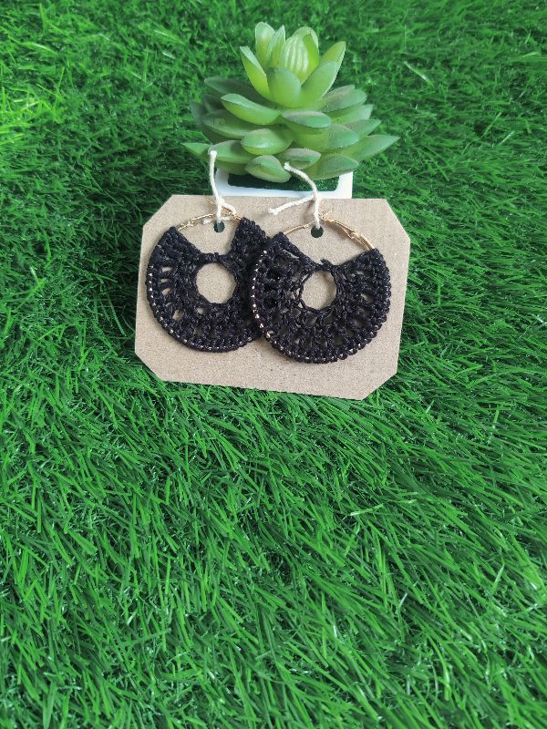 Black Hoop Earrings — photo 2