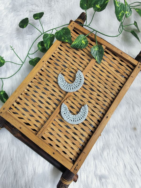 Light Grey Crochet Hoops — photo 4